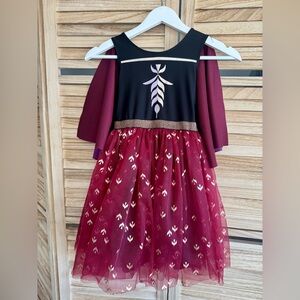 DISNEY Frozen II Anna Dress Costume With Attached Cape, Size Medium
